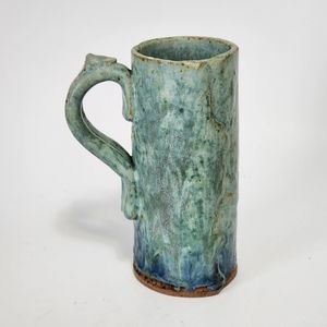 Hand Crafted Smoke Green & Blue Ceramic Stoneware 5½" Mug